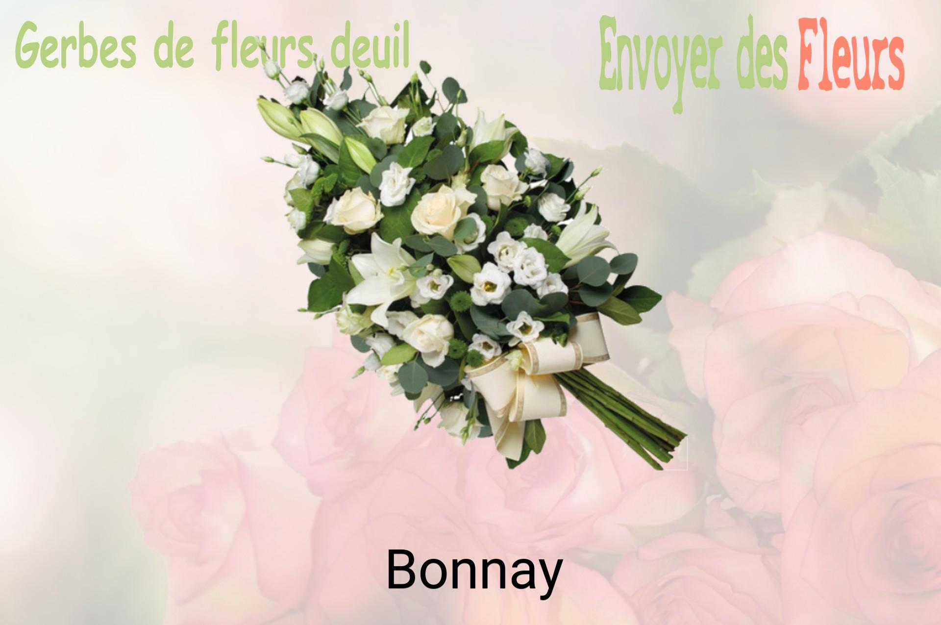 Gerbe de fleurs de deuil livrée à Bonnay